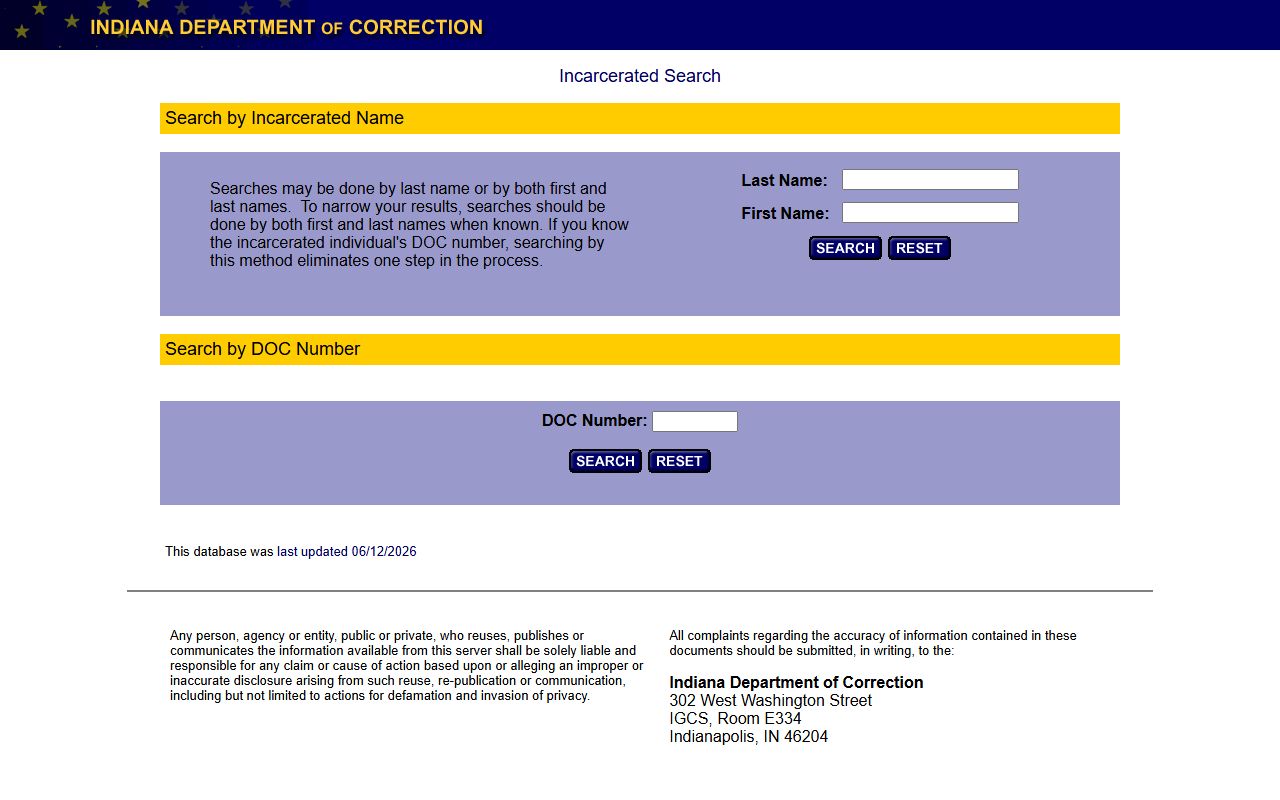 Franklin County inmate population state prison IDOC locator